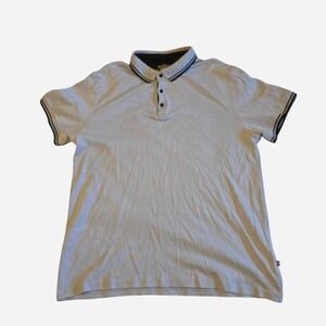 Savile Row Company men's polo shirt in light blue. Slim fit, size XL